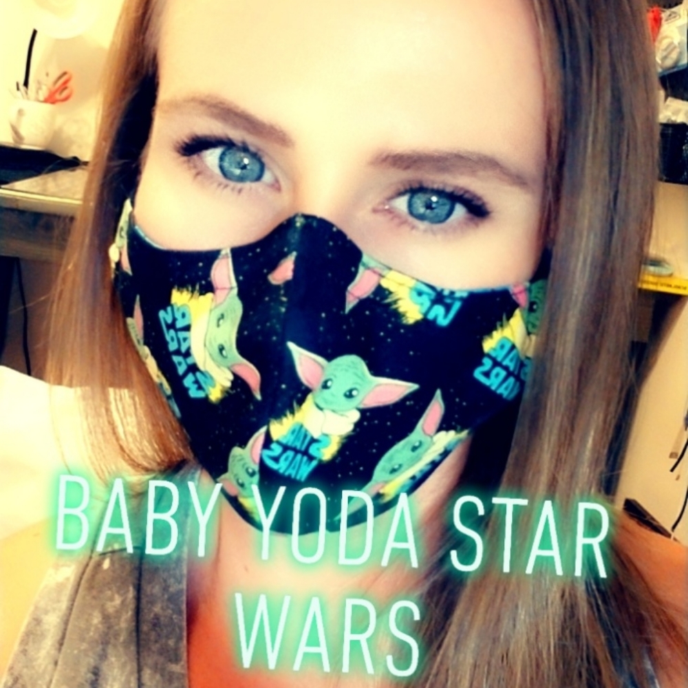 Baby yoda star wars disney face mask adjustable